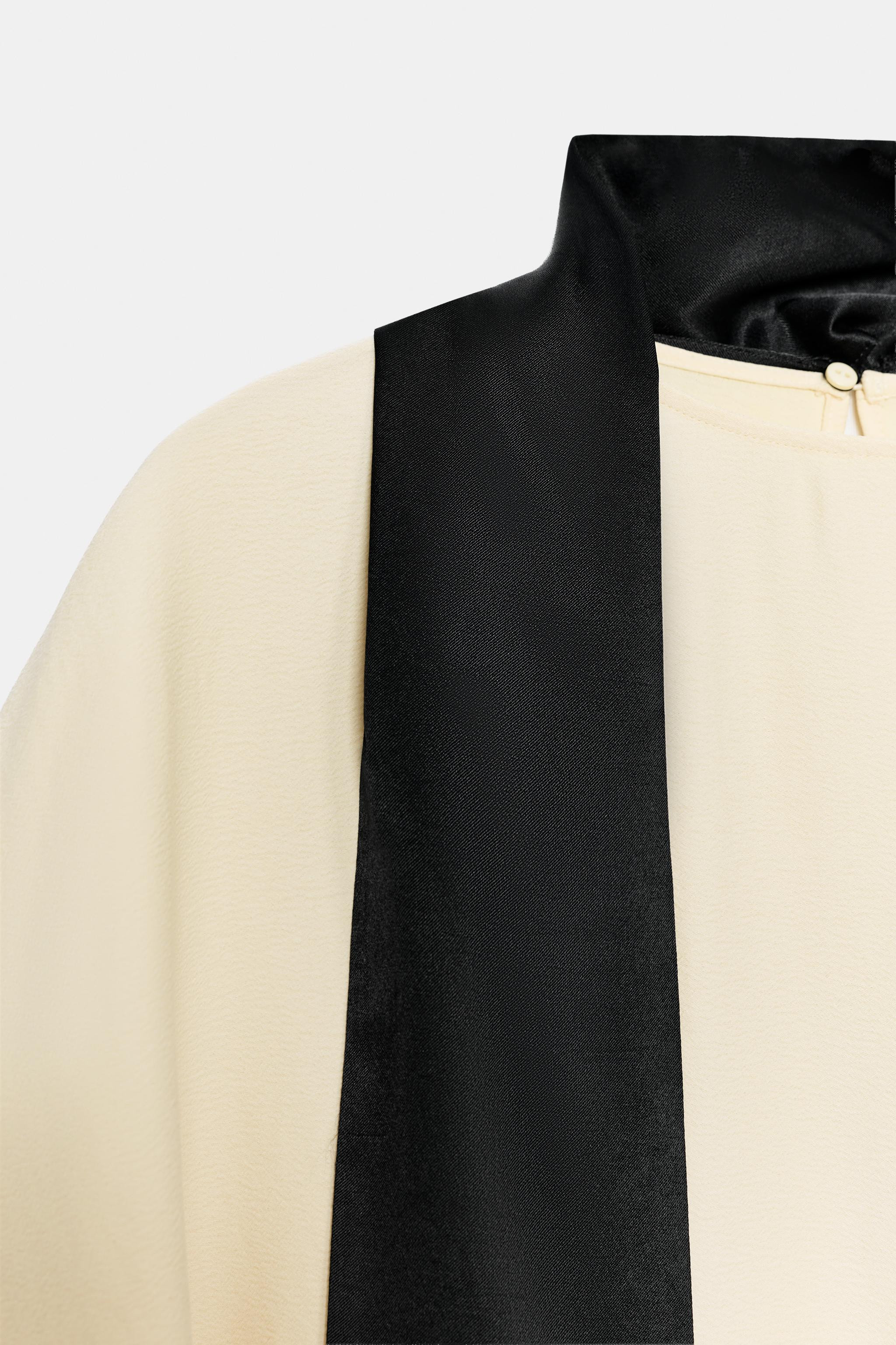 ZW COLLECTION ASYMMETRIC SCARF BLOUSE | Zara US