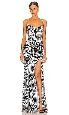 SAU LEE Gabrielle Dress in Zebra from Revolve.com | Revolve Clothing (Global)