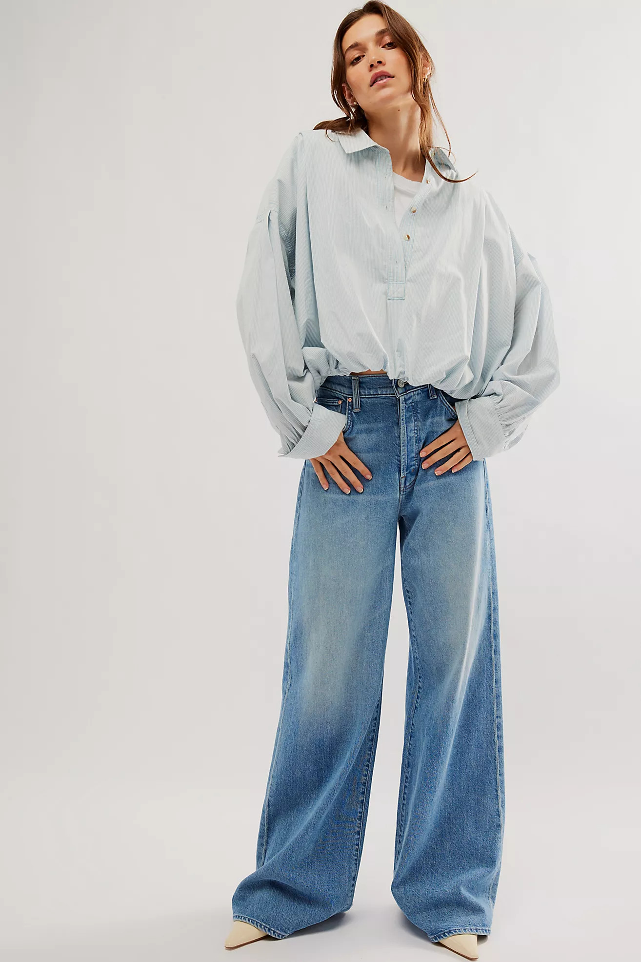 MOTHER The Ditcher Roller Sneak Jeans | Free People (Global - UK&FR Excluded)