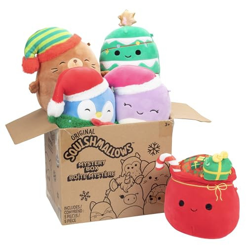 Squishmallows Original 5-Inch Christmas Mystery Box 5 Pack - Official Jazwares Plush - Includes Various Holiday Plush - Collectible Soft & Squishy Mini Stuffed Animal Toy - Gift for Kids, Girls & Boys | Amazon (US)