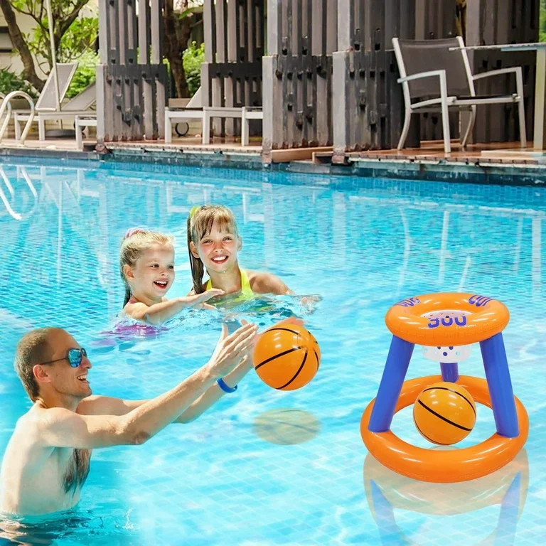 JoyStone Pool Toys Games Set, Floating Basketball Hoop Inflatable Cross Ring Toss Game Toys for K... | Walmart (US)