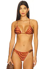 Vix Swimwear Misty T Back Triangle Bikini Top in Sundown from Revolve.com | Revolve Clothing (Global)