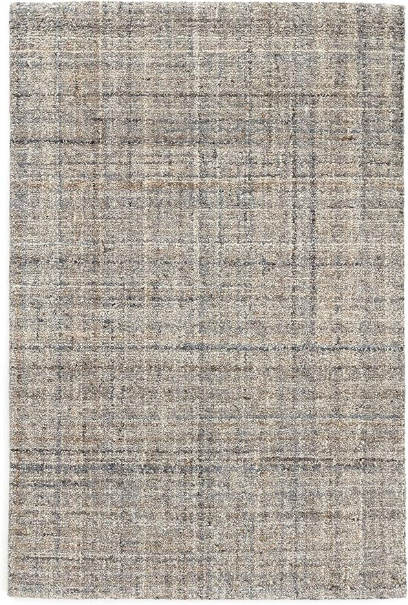 Dash and Albert Harris Blue/Brown Hand Micro Hooked Wool Rug, 5 X 8 Feet, Blue Solid Pattern | Amazon (US)