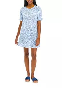 Crown & Ivy™ Women's Smocked Sleeve Printed T-Shirt Dress | Belk