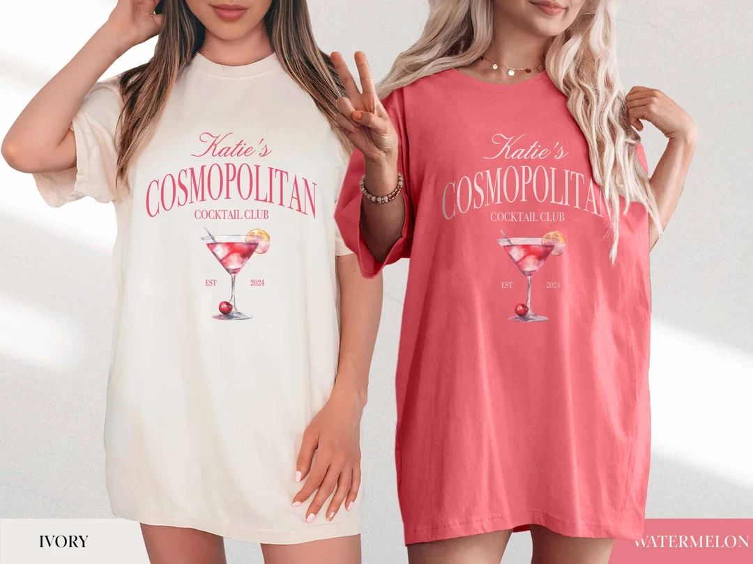 Custom Cosmopolitan Cocktail Club Shirt, New York Girl Gift, Trendy Funny Drinking Tshirt, Luxury... | Etsy (US)