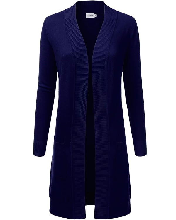 JJ Perfection Womens Light Weight Long Sleeve Open Front Long Cardigan | Amazon (US)