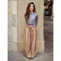 Michelle Keegan Knot Detail Structured Top - Grey | Very Ireland