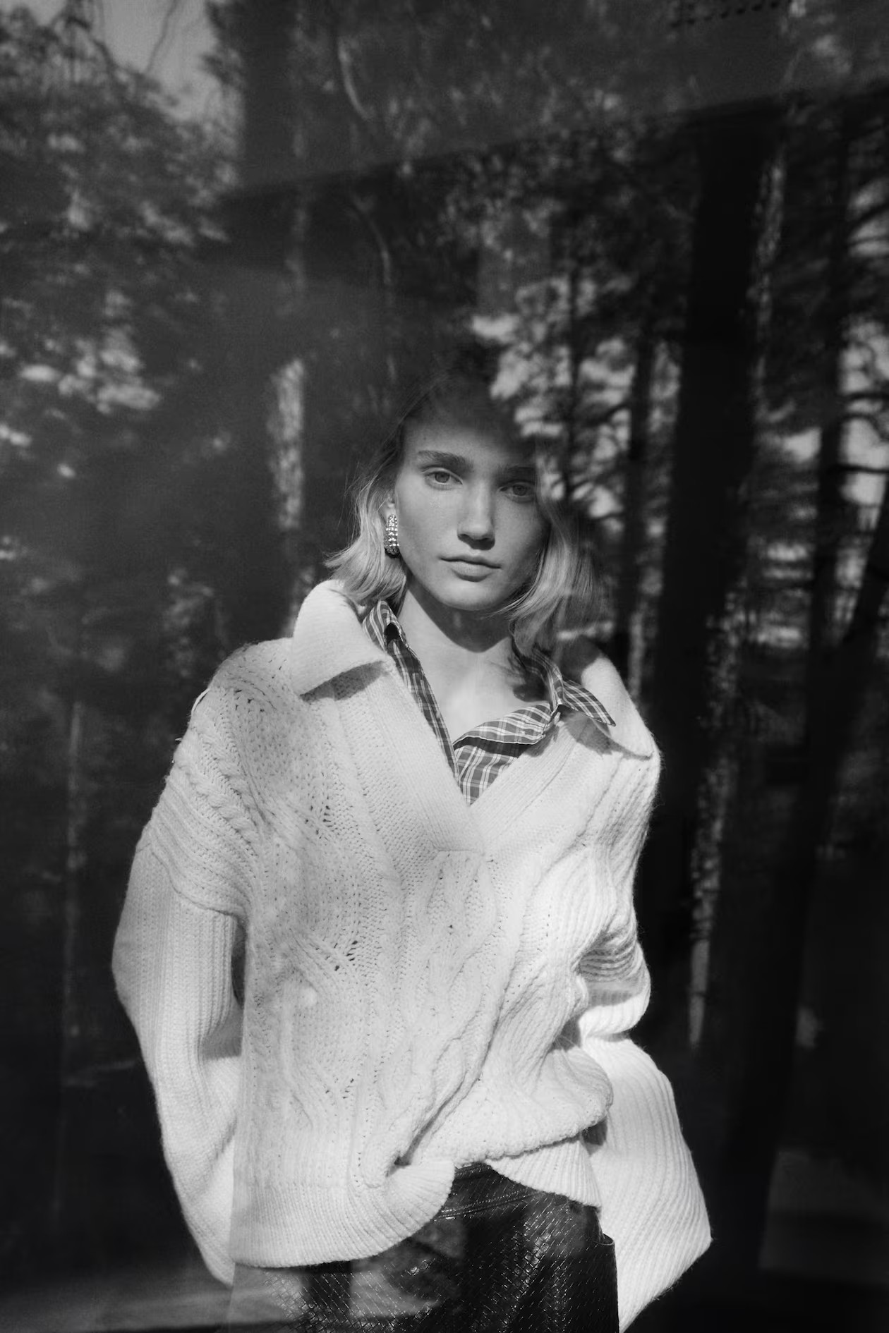 Cable-Knit Sweater with Collar | H&M (US + CA)