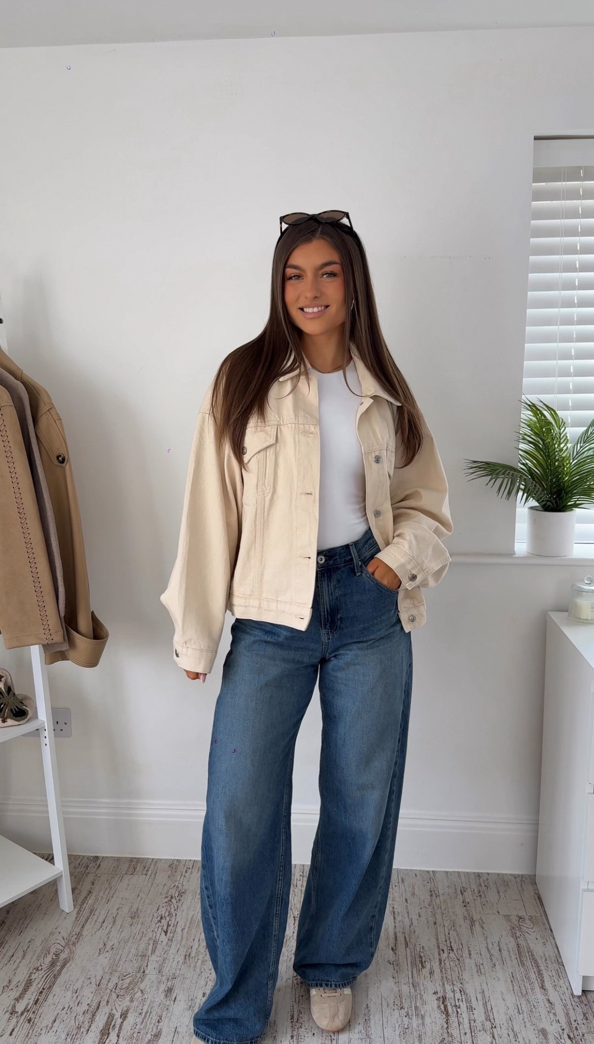 🦋 Spring butter yellow balloon sleeve denim jacket indigo blue Uniqlo wide leg jeans white bodysuit T-shirt Abercrombie skin tight adidas Tokyo sneakers trainers suede

#LTKspringtrends #LTKootd #LTKSeasonal