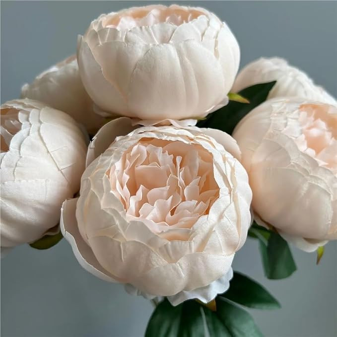 Artificial Peony Silk Flowers Bouquet,Fake Flowers Arrangement for Wedding Decoration Home Decor ... | Amazon (US)