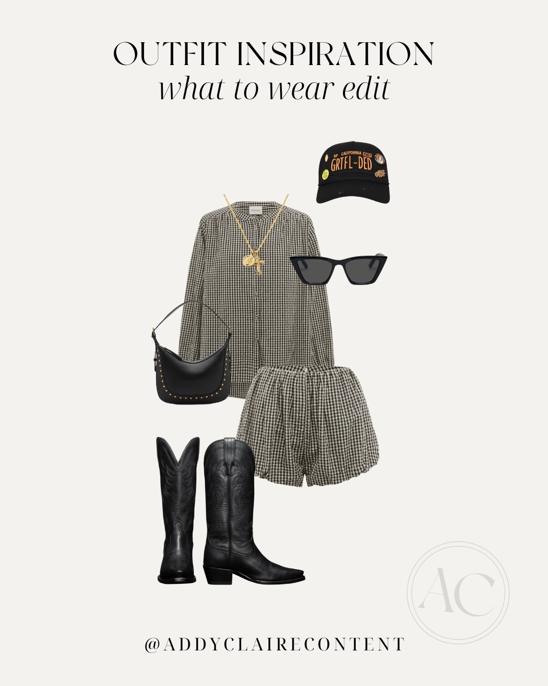 Gameday & Western Inspired Outfit 🤠
Country concert outfit summer/ gameday outfit/ black gameday outfit/  cowboy boots/ trucker hat/ Festival outfit ideas/ Country concert outfit/ country concert outfit ideas/ country concert fits/ Morgan wallen concert outfit

#LTKU #LTKStyleTip #LTKSeasonal