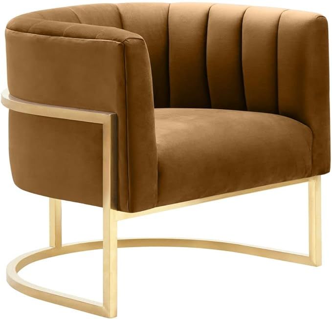 Tov Furniture Magnolia Cognac Velvet Chair | Amazon (US)