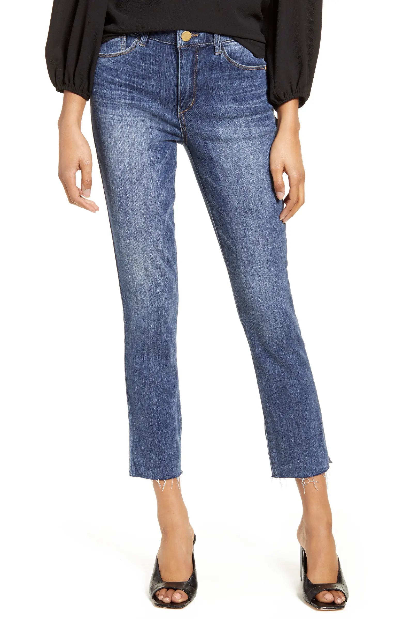 Ab-Solution High Waist Raw Hem Skinny Crop Jeans | Nordstrom