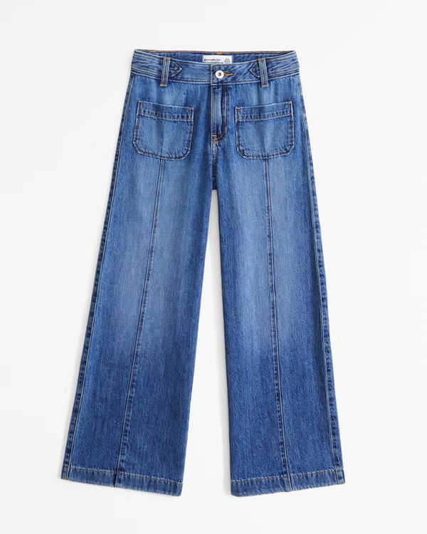 lightweight high rise ultra wide leg jeans | Abercrombie & Fitch (US)