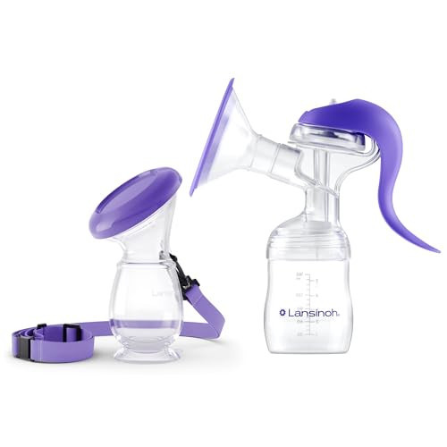 Lansinoh Manual Breast Pump and Silicone Breast Pump Bundle for Breastfeeding Moms | Amazon (US)
