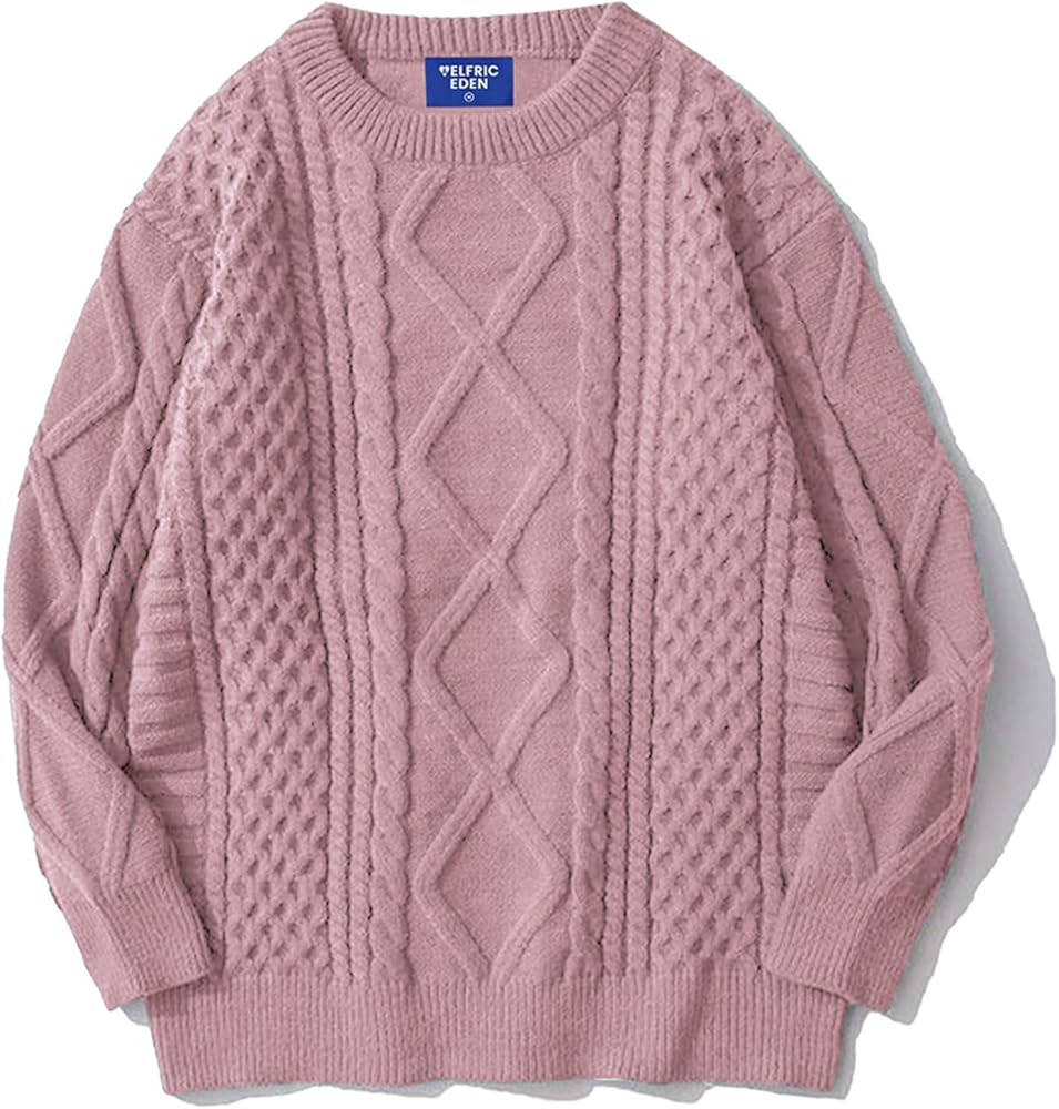 Aelfric Eden Oversized Knit Sweater Solid Vintage Pullover Sweater Unisex Woven Crewneck Knitted ... | Amazon (US)