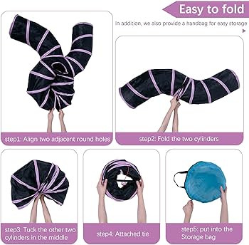 EGETOTA Cat Tunnel, 4 Way S Shape Collapsible Tube with Interactive Ball & Storage Bag, Pet Toys ... | Amazon (US)
