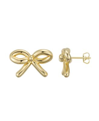 Gold-Plated Bow Stud Earrings | Macy's
