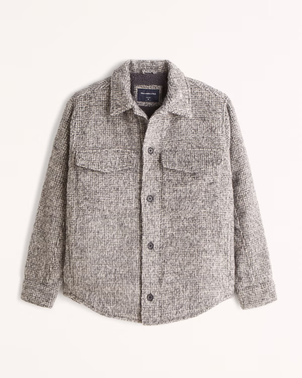 Men's Sherpa-Lined Shirt Jacket | Men's New Arrivals | Abercrombie.com | Abercrombie & Fitch (US)