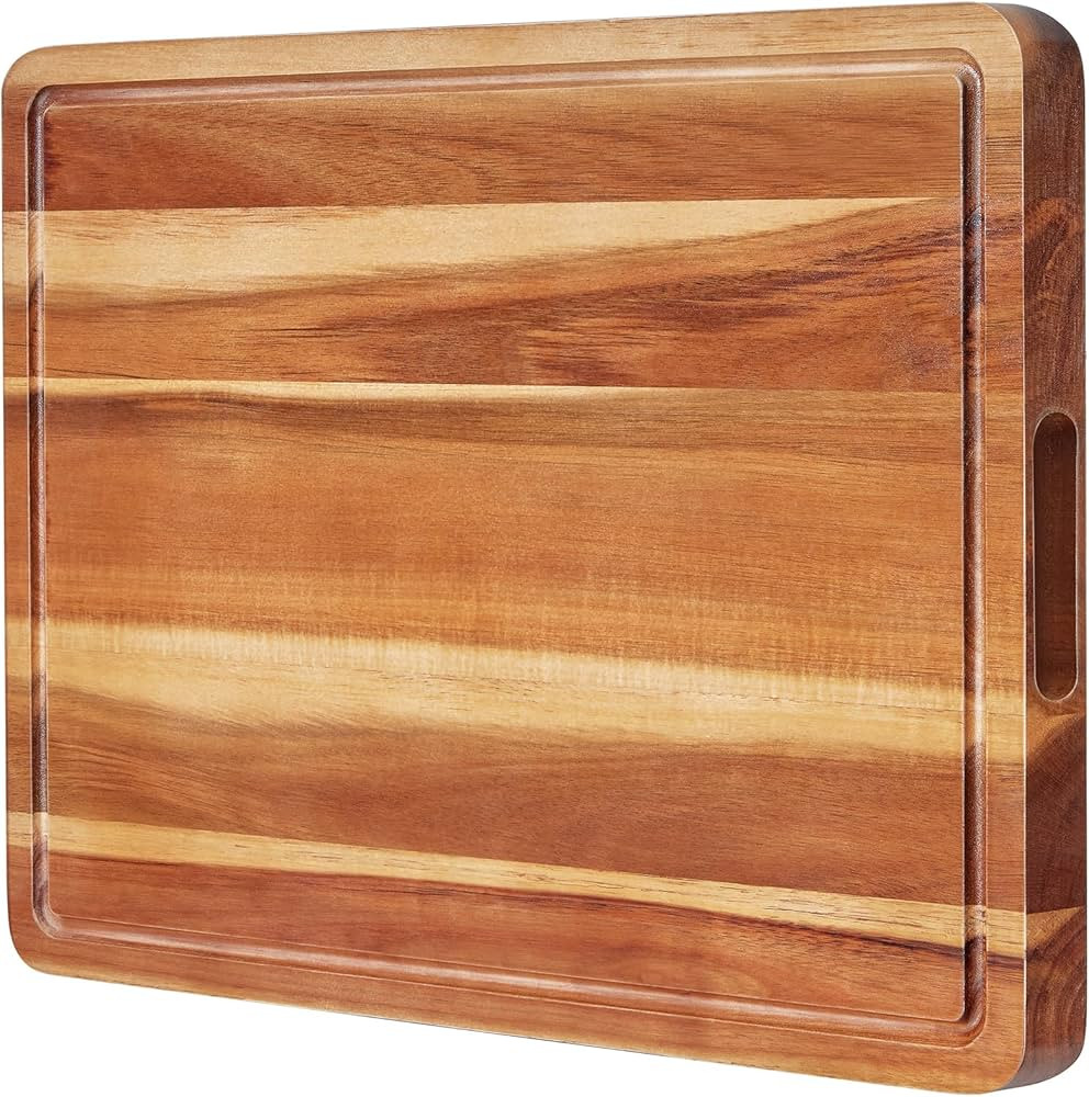 Wood Cutting Boards for Kitchen, Large cutting board 17 x 13 Inch, BEZIA Acacia Wooden Carving Bo... | Amazon (US)