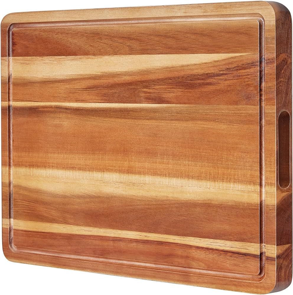 Wood Cutting Boards for Kitchen, Large cutting board 17 x 13 Inch, BEZIA Acacia Wooden Carving Bo... | Amazon (US)