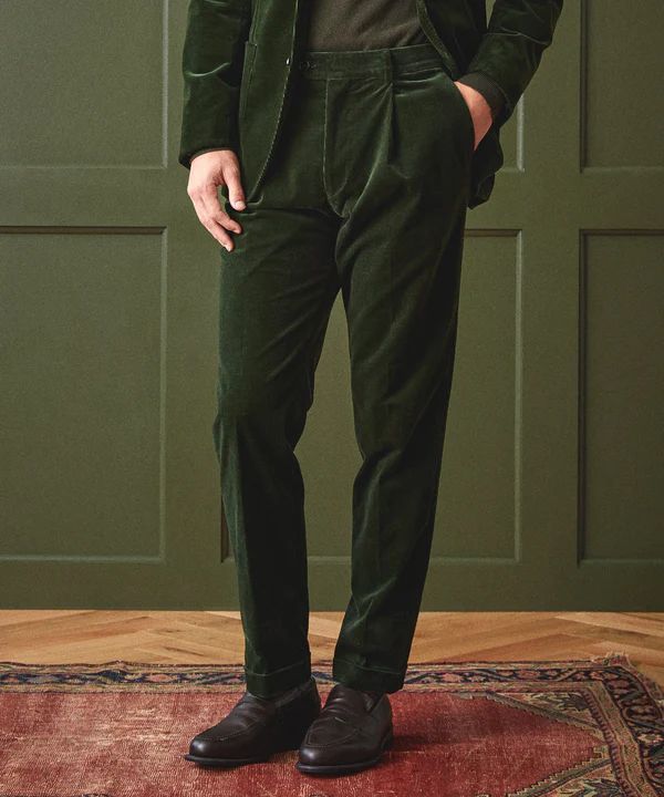 Italian Corduroy Madison Suit Pant in Spruce | Todd Snyder