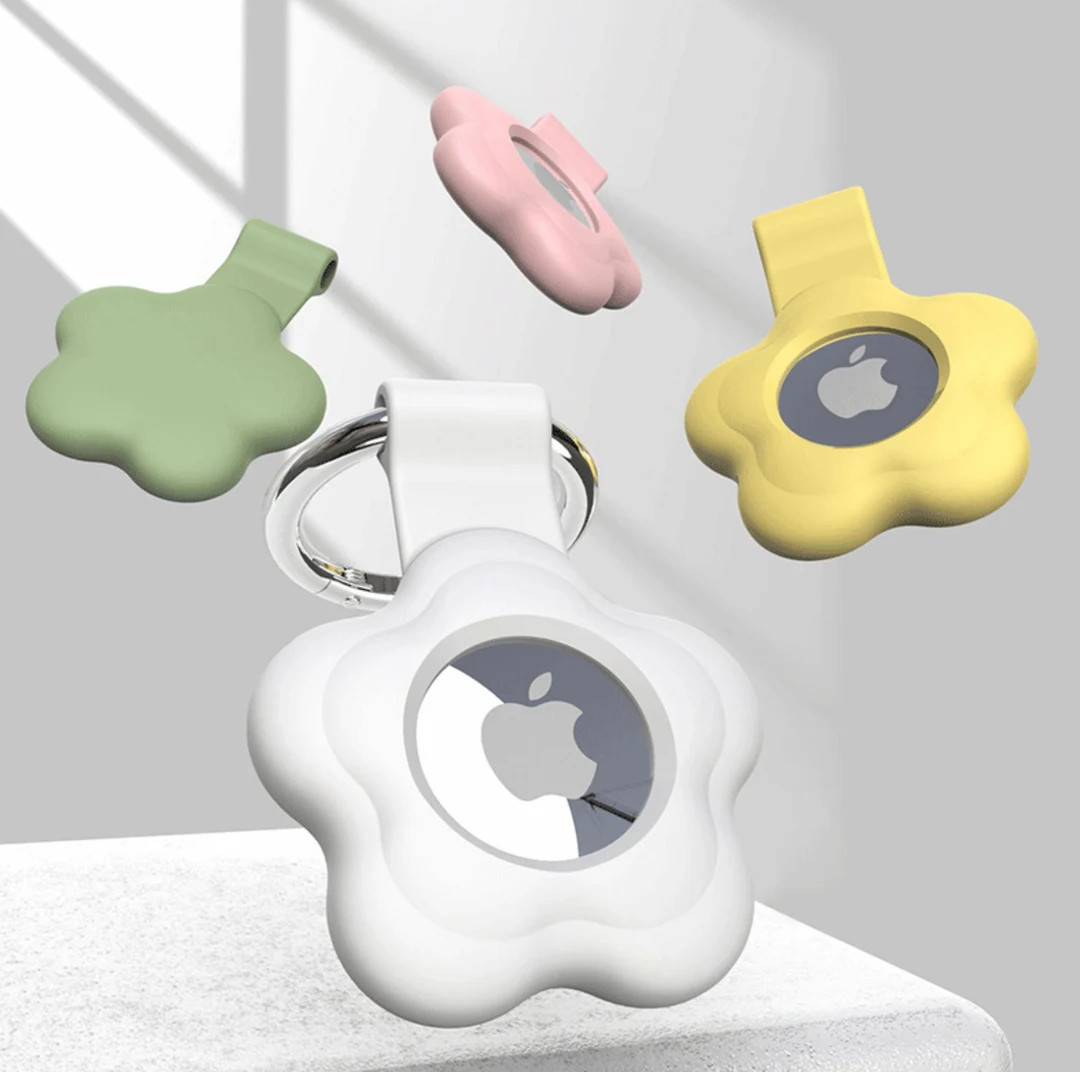 Cute Flower Themed Silicone AirTag Case - Etsy | Etsy (US)