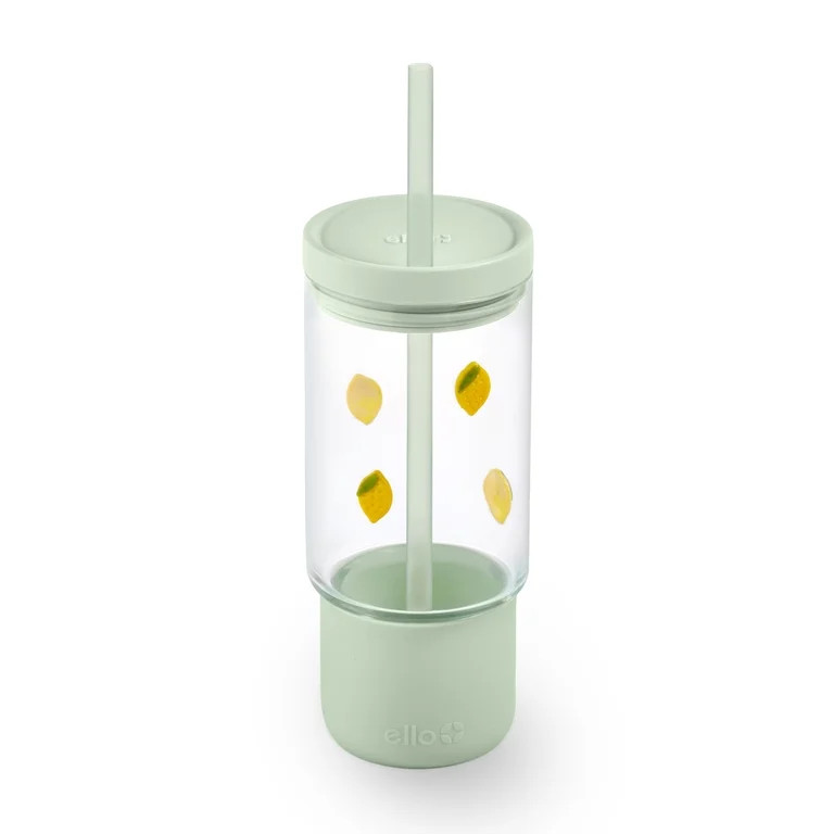 Ello Nova Charmed 18oz Glass Tumbler - Lemons | Walmart (US)