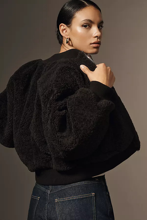 AGOLDE Iona Skye Shearling Bomber Jacket | Anthropologie (US)