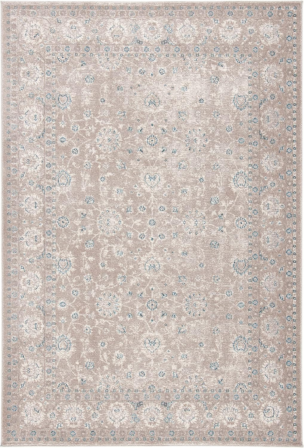 SAFAVIEH Sofia Collection 8' x 10' Tan/Blue SOF330A Boho Tribal Oriental Distressed Non-Shedding ... | Amazon (US)