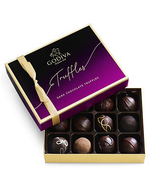 Godiva Dark Truffles Gift Box, 12 Piece & Reviews - Food & Gourmet Gifts - Dining - Macy's | Macys (US)