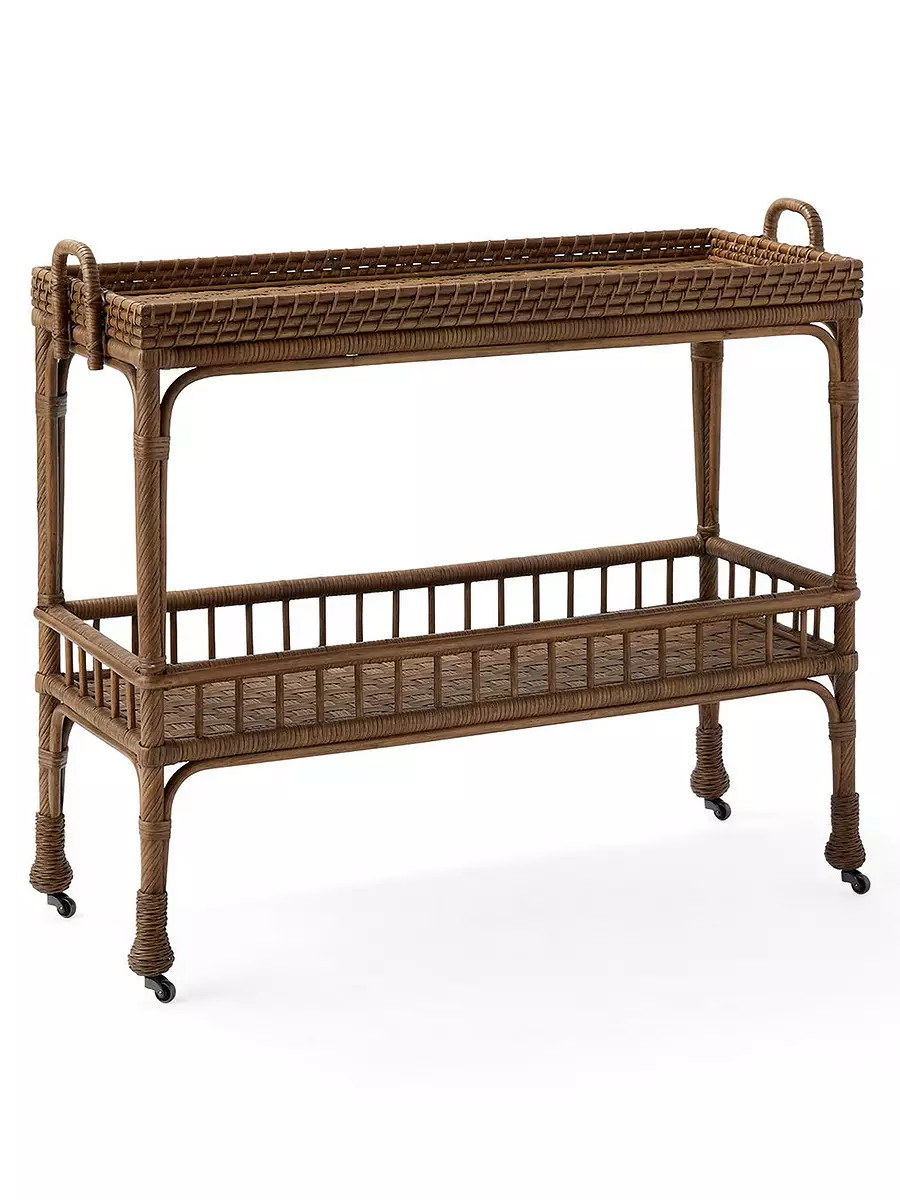 South Seas Rattan Bar Cart | Serena and Lily
