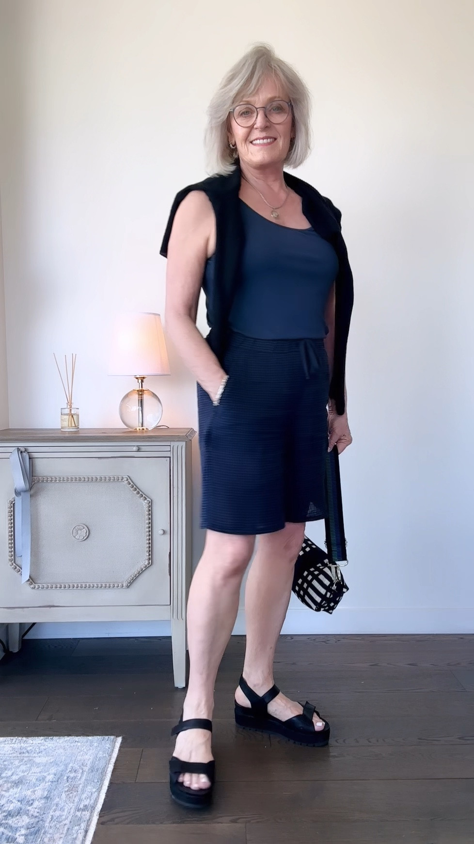 Linen shorts, silk tank, cropped linen/cotton cardigan. All by Eileen Fisher. 
Shorts size XS
Tank size small 
In sizes XS- 3X. 
Most are on sale!#LTKSummerSales 

#LTKMidsize #LTKOver40