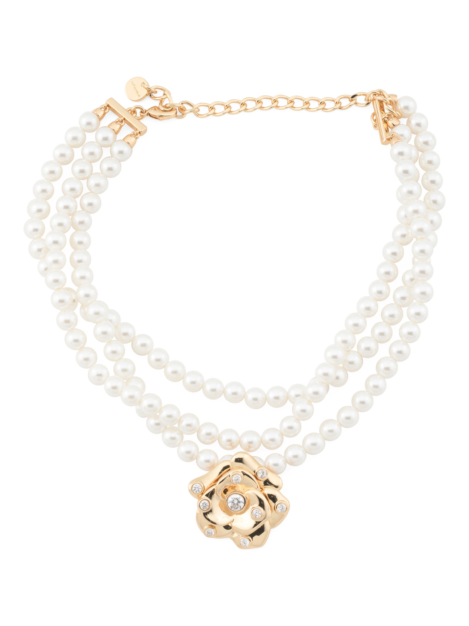 Gold Flower Pearl Choker Necklace | TJ Maxx