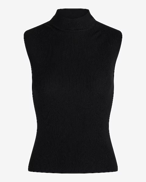 Silky Soft Fitted Ribbed Mock Neck Sweater Tank | Express