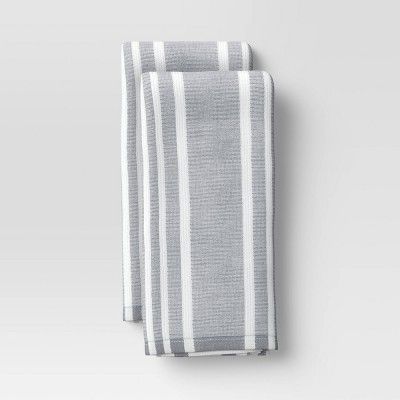 2pk Cotton Striped Terry Kitchen Towels Gray - Threshold™ | Target
