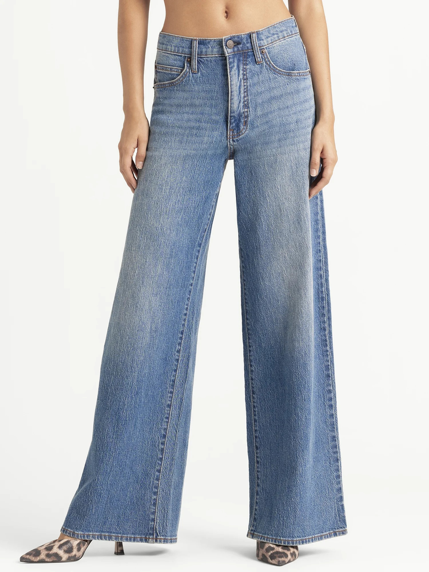 Jessica Simpson Women's and Women's Plus Freesia Wide Leg Jeans, 30", 32", and 34" Inseams, Sizes... | Walmart (US)