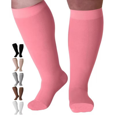 Mojo Compression Socks – Unisex Wide Calf Compression Stockings for Swelling & Edema Support – 20-30mmHg Firm Support – AB201SW Pink Small | Target
