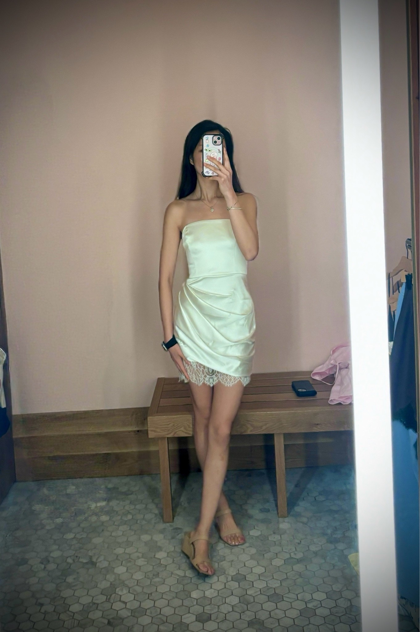SUCH a cute dress with the lace detail. Comes in classic colors like white and black but also fun ones like blue. The white one would be great for a bachelorette or bridal party!

#LTKWedding #LTKPetite