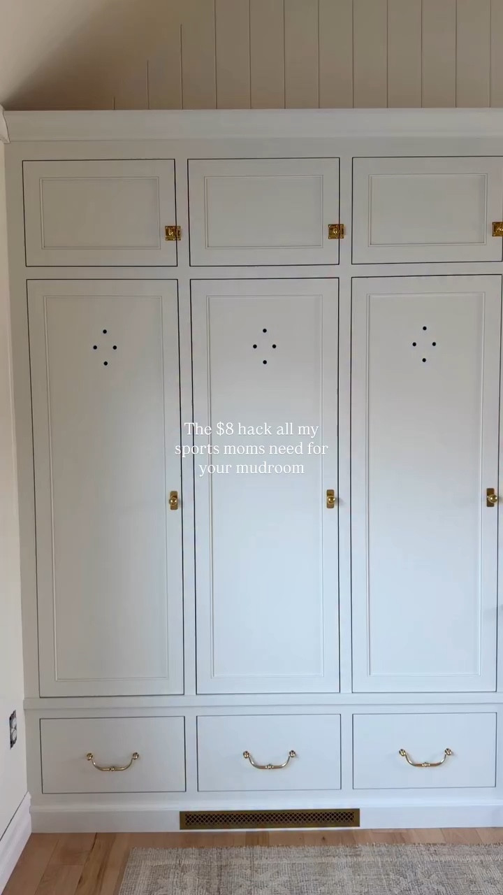 Command strip broom holder: $8
Having a place for their lacrosse sticks in the mudroom that won’t bang up the cabinets: Priceless

Linked in the post!

#mudroom #mudroomorganization #mudroomlockers #customcabinetry #customcabinets