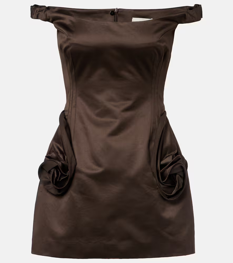 Magda Butrym Floral-applique satin bustier dress | Mytheresa (UK)