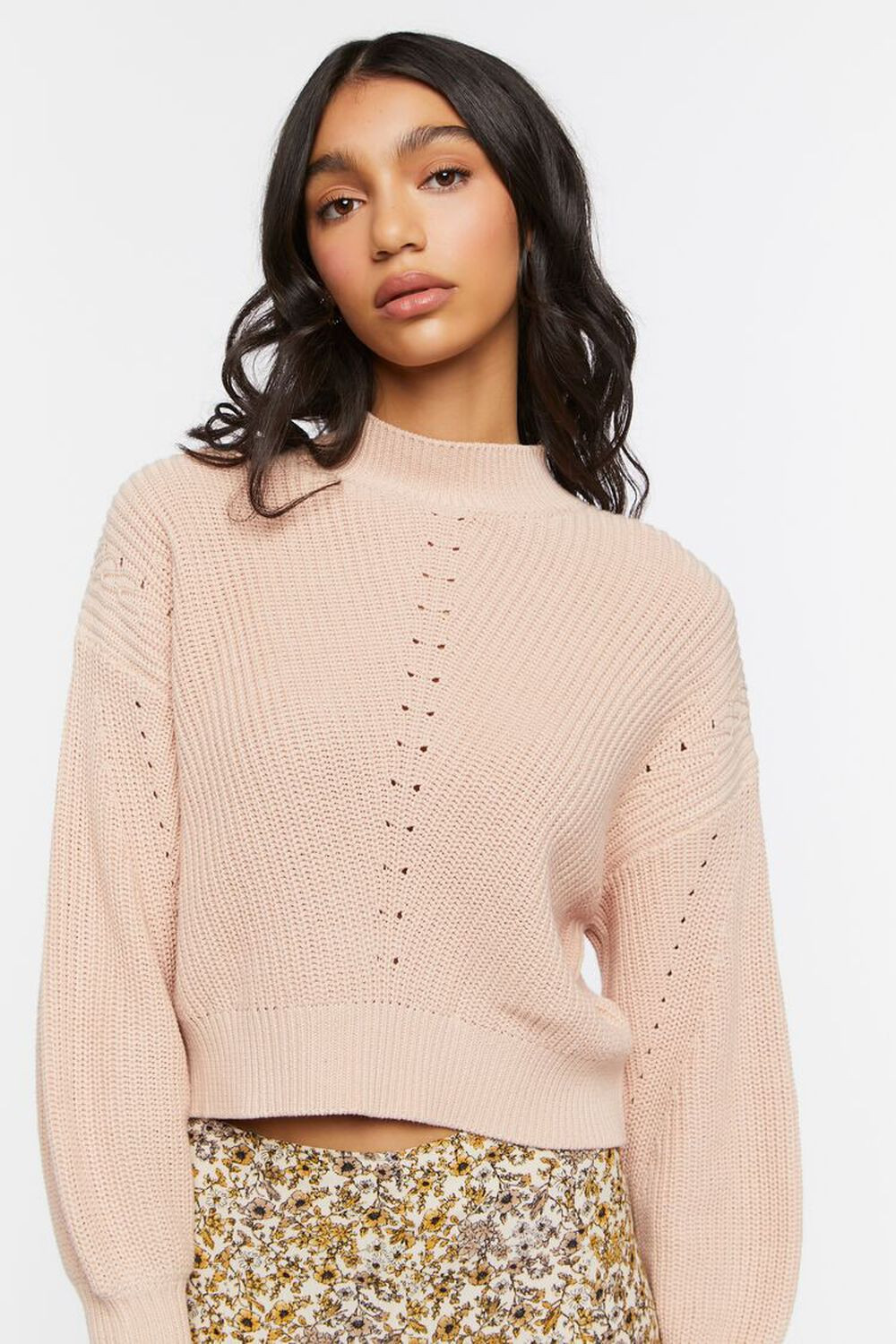 Pointelle Mock Neck Sweater | Forever 21 (US)
