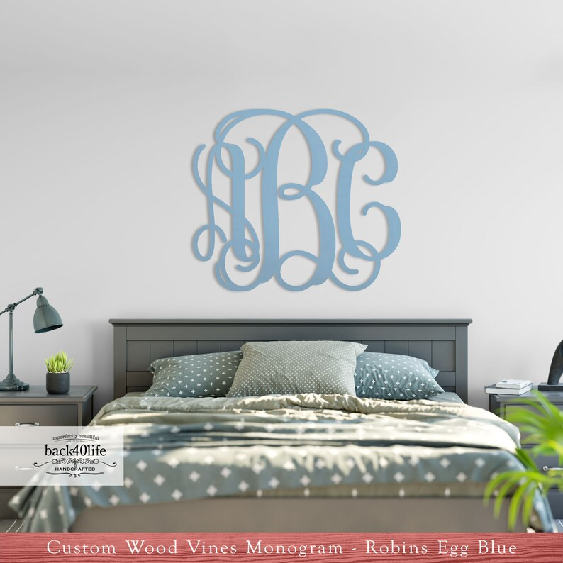 Wooden Vines Monogram Letters Cutout DIY Decor (LC-01cst) - Back40Life | Etsy (US)