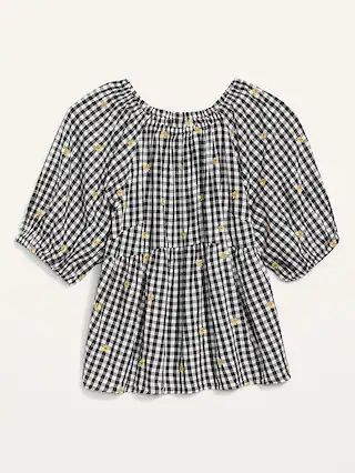 Patterned Puff-Sleeve Swing Top for Women | Old Navy (US)