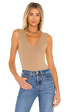 Free People Keep It Sleek Bodysuit in Tan from Revolve.com | Revolve Clothing (Global)