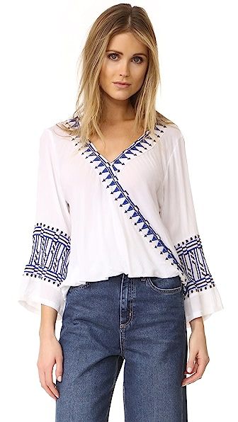 Piper Bell Sleeve Embroidered Top | Shopbop