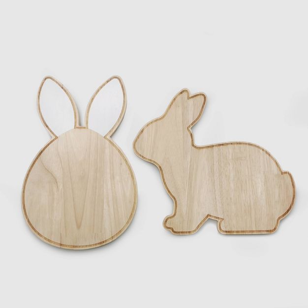 2ct Wood Charcuterie Board Bunny - Bullseye's Playground™ | Target