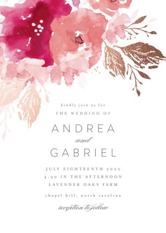 painted bouquet Wedding Invitations | Minted