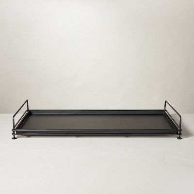 Decorative Metal Entryway Boot Tray Black - Hearth & Hand™ with Magnolia | Target