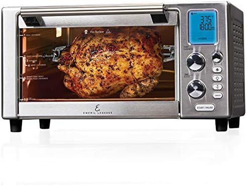Emeril Everyday 360 Deluxe Air Fryer Oven, 15.1” x 19.3” x 10.4” with Accessory Pack, Silve... | Amazon (US)